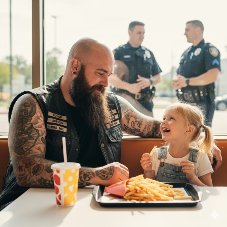Cada sábado, un imponente motociclista se reúne con una niña en un McDonald’s, pero hoy, el gerente finalmente llamó a la policía La Promesa de Lobo: Una hermandad más allá del cuero