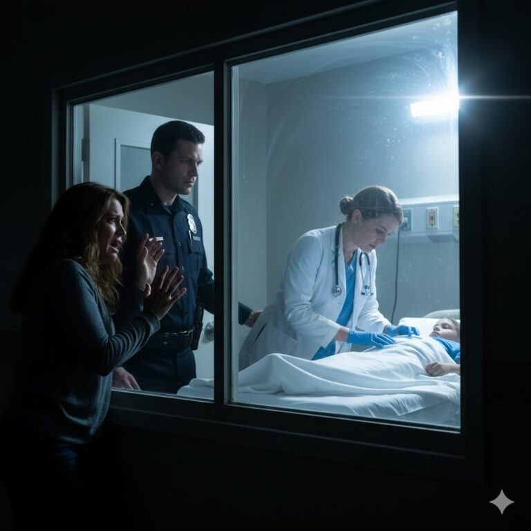 A medianoche sonó mi teléfono; la enfermera de mi hijo susurró: “Por favor… venga sola.” Me deslicé por la puerta trasera del hospital, donde varios oficiales alineaban el pasillo. Uno de ellos me hizo una seña de silencio. Cuando por fin miré hacia su cama, la escena casi detuvo mi corazón…