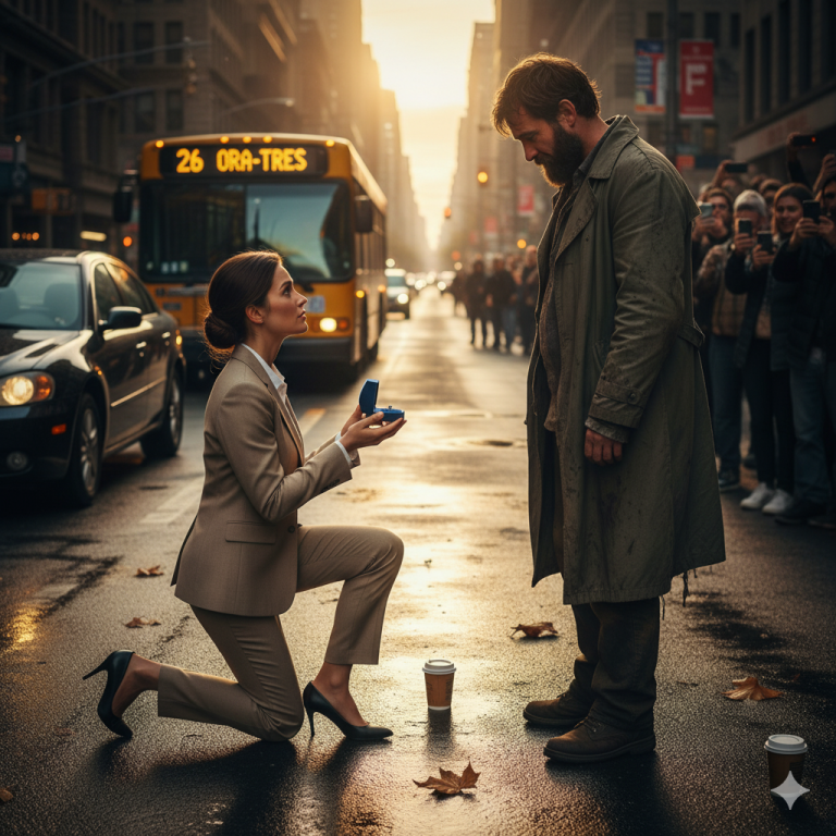 «Por favor, cásate conmigo», una madre soltera multimillonaria le ruega a un hombre sin hogar. Lo que él pidió a cambio la dejó impactada…