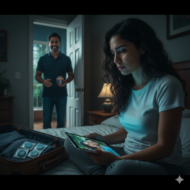 Nunca lo habría imaginado. Mi esposo, Alejandro, el hombre que parecía perfecto, atento y cariñoso, guardaba un secreto que cambiaría mi mundo para siempre. Y Camila, mi amiga más cercana, la que consideraba casi una hermana, estaba involucrada en algo que ni en mis peores pesadillas podría concebir.  Tres meses después de aquel viaje de negocios que él prometió sería corto, descubrí la verdad: tres condones nuevos escondidos en su maleta, pruebas silenciosas de una traición que me harían cuestionarlo todo. Cada sonrisa de Alejandro, cada gesto amable, cada palabra cariñosa hasta ese momento, de repente se sentían como una burla cruel.  Sentí que el suelo se abría bajo mis pies. Pero no grité. No lloré. No permití que nadie viera mi dolor. Porque sabía algo: la traición merece un castigo, y yo lo entregaría de la manera más fría y precisa posible.  Mientras Alejandro regresaba a casa, despreocupado, con su regalo de “viaje de negocios” y su sonrisa confiada, yo ya había empezado a tejer mi red de vigilancia. Cada mensaje, cada llamada, cada movimiento sospechoso, era una pieza de un rompecabezas que esperaba revelar en el momento perfecto.  Y luego llegó la peor noticia: Camila estaba embarazada. Mi amiga, mi confidente, la persona que había estado a nuestro lado en los momentos felices y tristes, ahora era parte de esta traición. La rabia y el dolor se mezclaron con la incredulidad. ¿Cómo pudo hacerlo? ¿Cómo pudo engañarme de esa manera?  Pero yo no permitiría que la ira nublara mi juicio. Observé, grabé, esperé. Sabía que la verdad, tarde o temprano, saldría a la luz. Y cuando lo hizo, no habría marcha atrás. Las lágrimas de Camila, el pánico de Alejandro, el silencio abrumador: todo era parte de mi justicia silenciosa.  Porque en esta historia, no hay gritos escandalosos ni confrontaciones públicas. Solo planificación, paciencia y un final que hará temblar incluso al más audaz. Cada traición tiene su precio, y yo estaba decidida a que ellos pagaran.