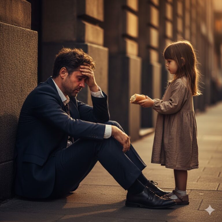 Un millonario lloraba solo en la acera. La niña que se le acercó tenía la respuesta que necesitaba