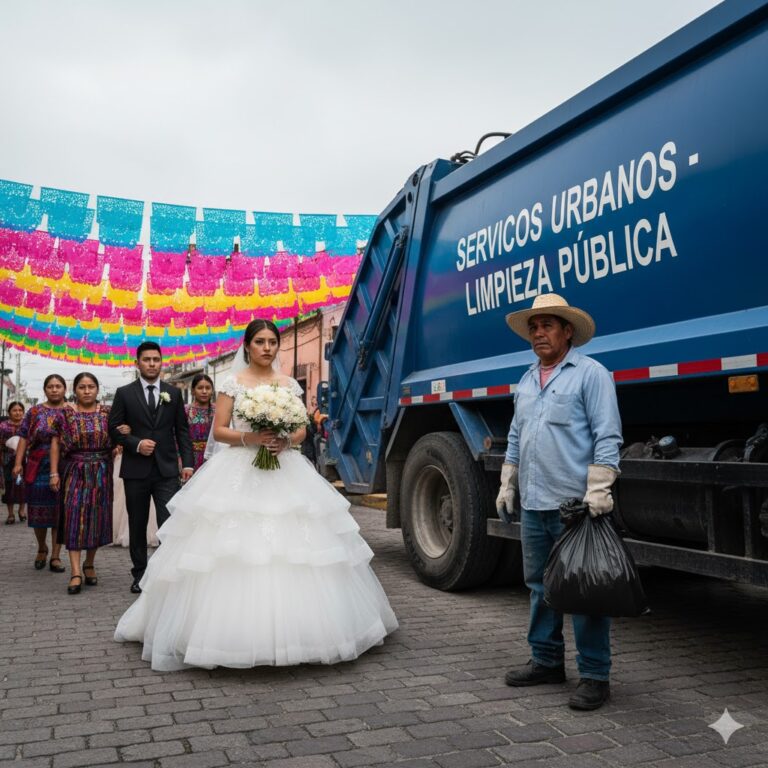 Toda la familia del novio se fue en medio de la boda al descubrir quee los padres de la novia “trabajaban recogiendo basura”. Justo en ese momento, llegó un camión de basura, del cual bajó el padre de la novia…
