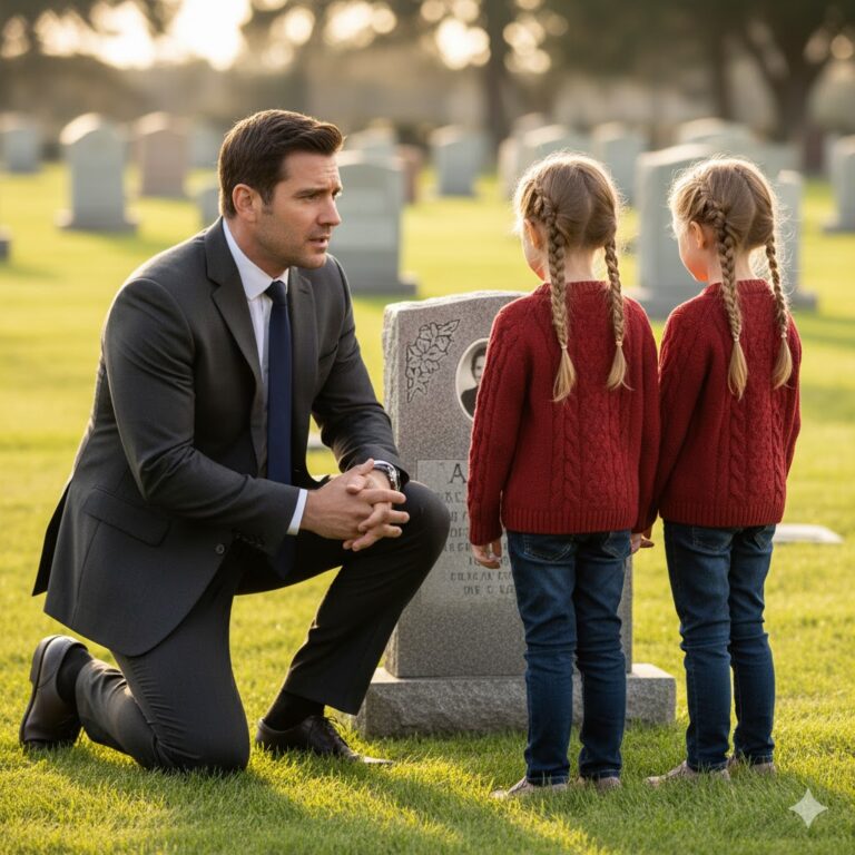 “Volvió al cementerio para despedirse… pero encontró a dos niñas que lo miraban y decían: ‘Papá’.”