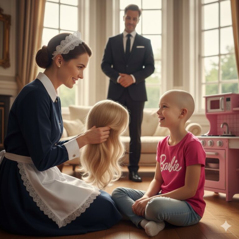 Millonario cruel despide a 5 empleadas, hasta que una le pone una PELUCA a su hija con cáncer…