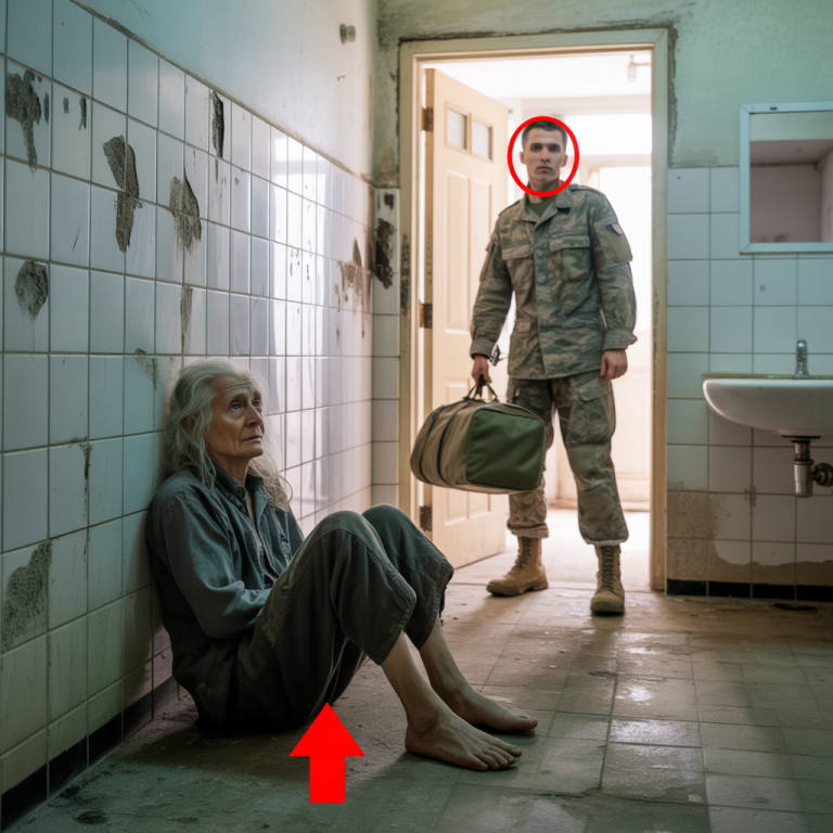 HIJO SOLDADO VOLVIÓ Y HALLÓ A SU MADRE ENCERRADA EN UN BAÑO PÚBLICO — LO QUE HIZO SORPRENDIÓ A TODOS