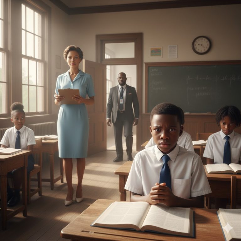 Un profesor ridiculiza a un niño negro que dice que su padre trabaja en el Pentágono. Entonces su padre entra en la habitación…