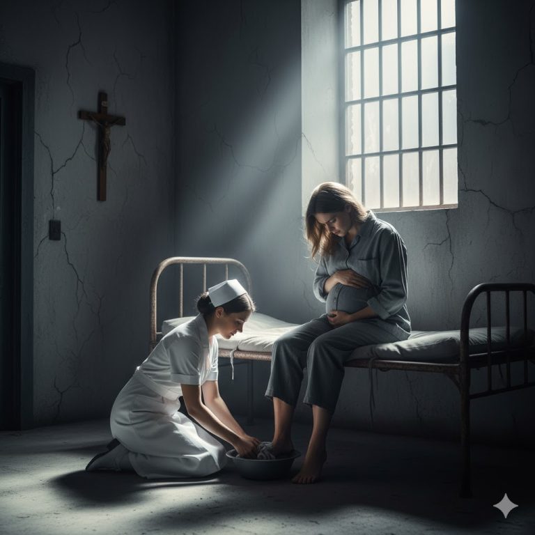 Una partera estaba examinando a una prisionera embarazada antes de dar a luz y vio algo extraño en su pie…