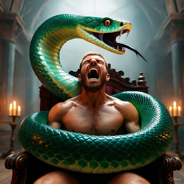 El Rey Uche siempre estaba erecto, así que enviaba a sus guardias a raptar vírgenes en la aldea todos los días.