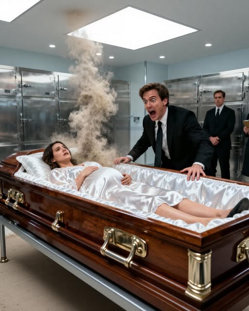 Mientras incineraban a su esposa embarazada, un afligido esposo abrió el ataúd para un último adiós, solo para ver que el vientre de ella se movía de repente. El pánico estalló mientras gritaba pidiendo ayuda, deteniendo el proceso justo a tiempo. Minutos después, cuando llegaron los médicos y la policía, lo que descubrieron dentro de ese ataúd dejó a todos sin palabras…