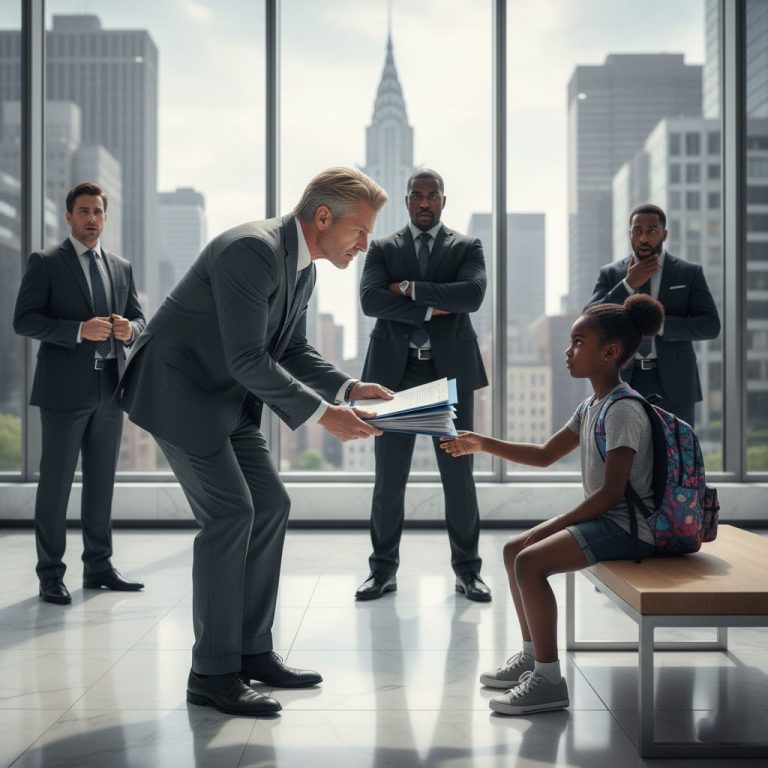 “Si su hija puede traducir este contrato, le doblaré el salario” – dijo el multimillonario con desprecio al portero negro, pero inesperadamente el talento de la niña lo sorprendió.