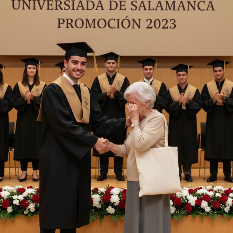 “Se burlaban de mí por ser el hijo del basurero — pero en la graduación, tomé el micrófono, dije solo una línea… y el auditorio entero guardó silencio antes de estallar en lágrimas.”