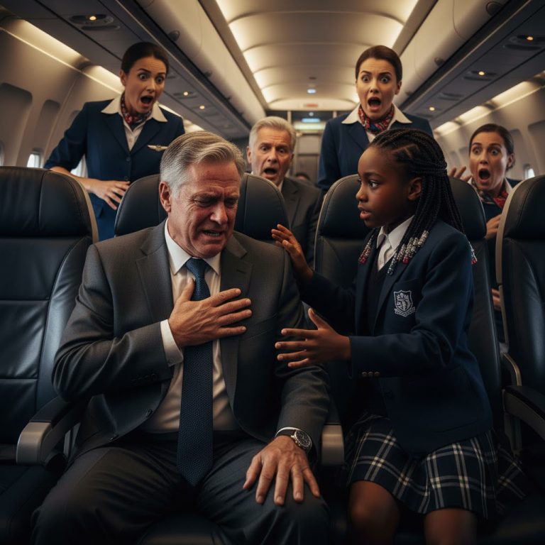 Una pobre niña negra de 12 años salvó a un millonario en un avión después de que él tuvo un derrame cerebral — pero lo que él le susurró a continuación la hizo romper a llorar…