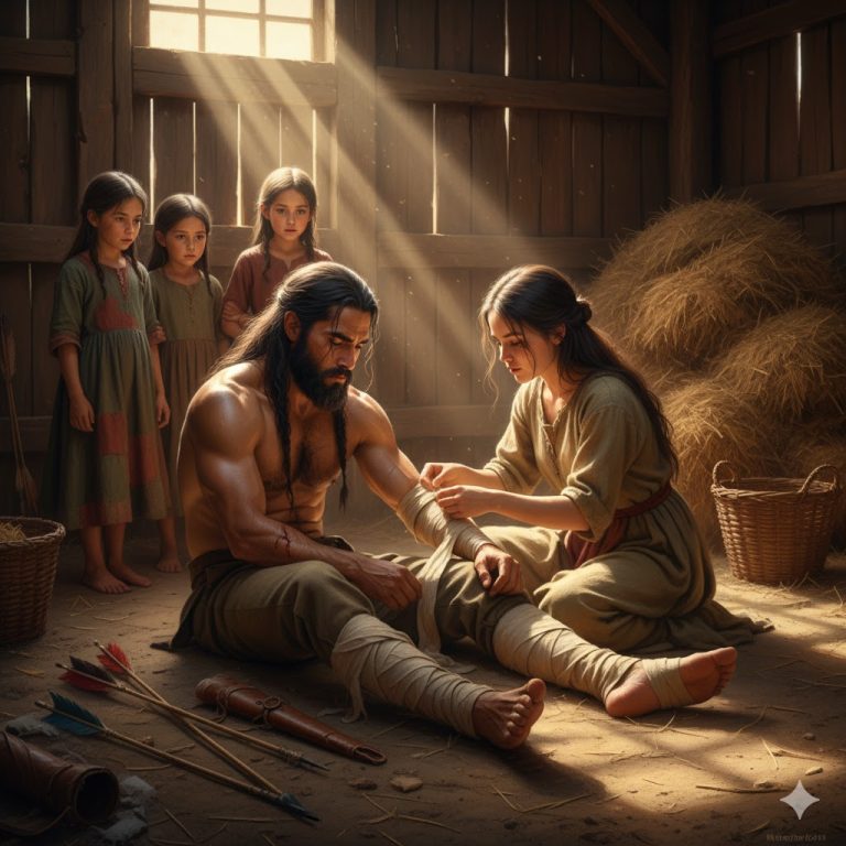 Mujer viuda con 3 hijas salva a un Apache solitario en un granero… y le cambia la vida.