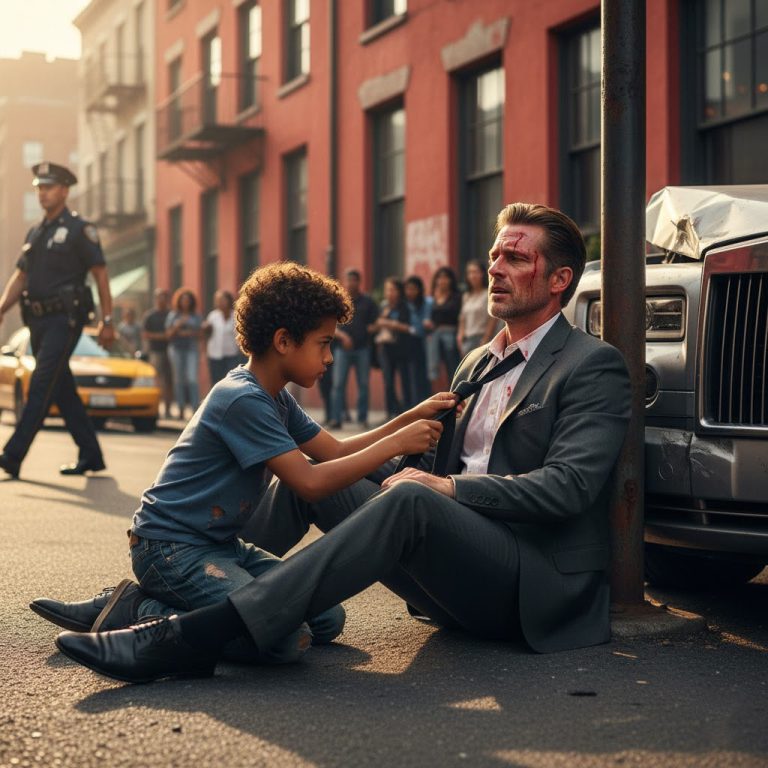 “Un niño huérfano arriesga su propia vida para salvar a un multimillonario — sin imaginar que el hombre que rescató es, en realidad, su padre perdido hace años.”