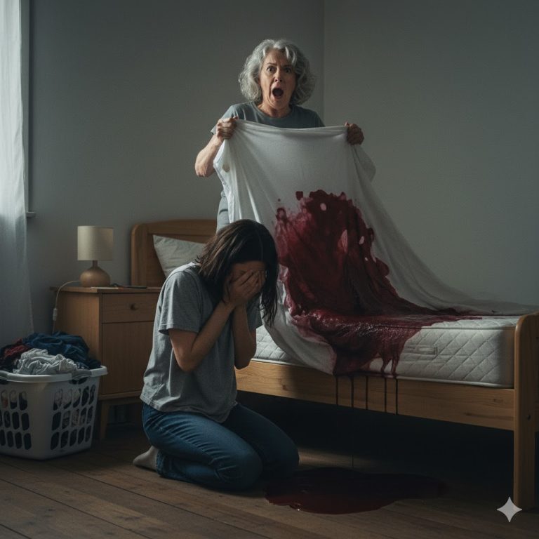 La joven esposa cambiaba las sábanas todos los días, hasta que su suegra levantó la manta y vio la sangre debajo…