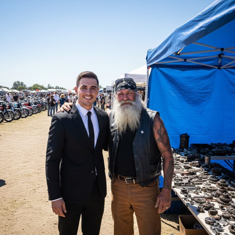 “El motociclista que me crió no era mi padre; era un viejo mecánico sucio que me encontró durmiendo en su contenedor de basura detrás del taller cuando tenía catorce años.”