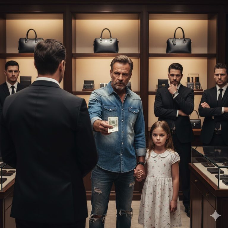 Un padre soltero pobre entró en una tienda de lujo. Todos rieron hasta que salió el dueño…