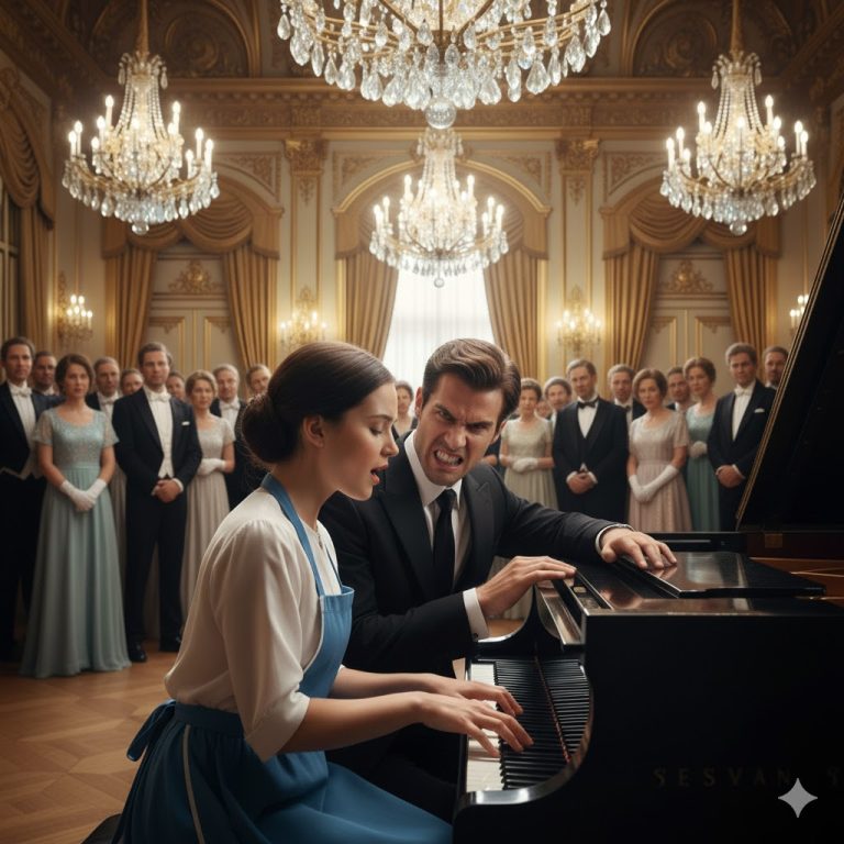 Él ordenó a la sirvienta que tocara el piano delante de todos para humillarla — pero cuando ella comenzó, nadie esperaba lo que iba a suceder.