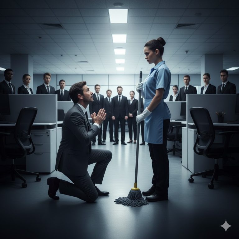 (Ella) llevaba tres años sin pronunciar (ni) una palabra… hasta que él se arrodilló ante ella.