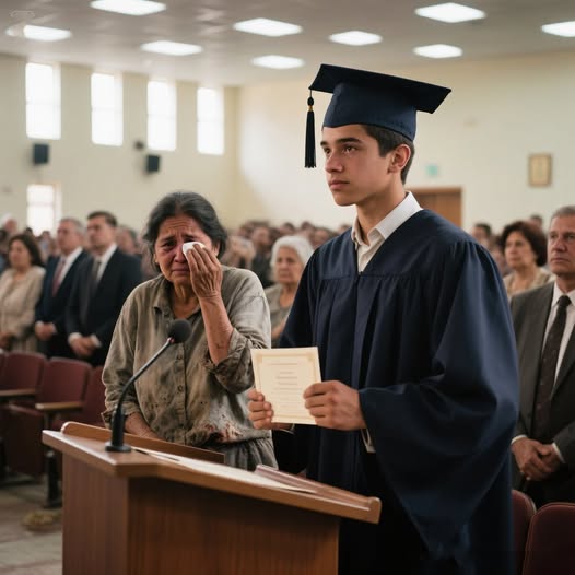 “Se burlaron de mí porque soy hijo de una basurera — pero en la graduación, solo dije una frase… y todos guardaron silencio y lloraron.”