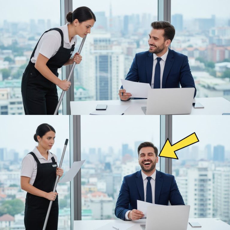 “TE DOY TODA MI PLATA SI TRADUCES ESTO” – EL MILLONARIO SE RÍE… PERO LA MUJER DE LIMPIEZA LO CALLÓ