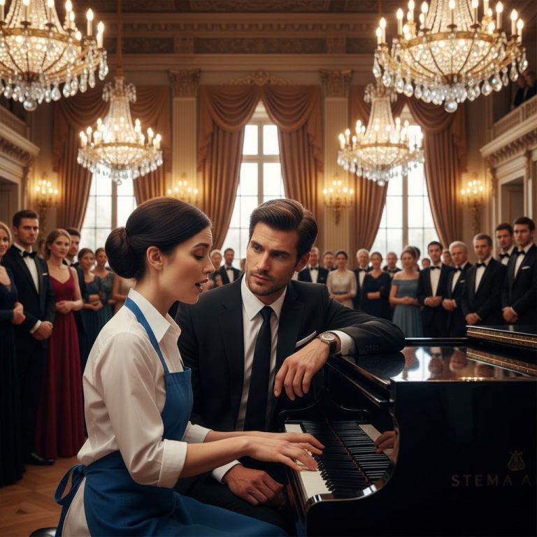 Él ordenó a la sirvienta que tocara el piano delante de todos para humillarla — pero cuando ella comenzó, nadie esperaba lo que iba a suceder.
