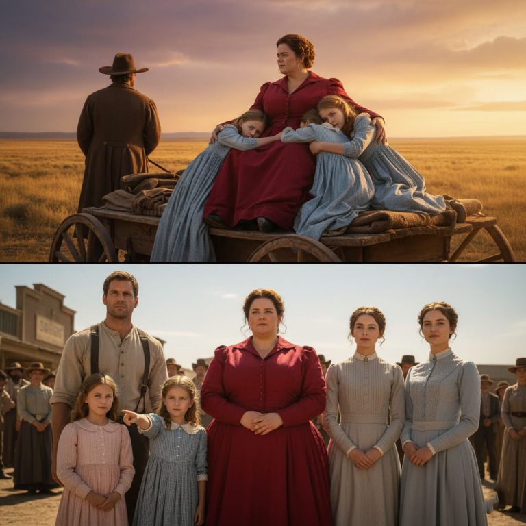 Queremos esta, papá”, insistieron las gemelas del vaquero mientras el pueblo susurraba. La viuda era demasiado ancha para casarse. “No te quedarás aquí.” Nora Ashwell estaba en la cocina de sus padres aferrando una bolsa de viaje gastada mientras las palabras de su padre la cortaban como un cuchillo. “Papá, por favor”, susurró. “¿Puedo trabajar? ¿Puedo ayudar con ayuda?” La voz de su madre era afilada como vidrio roto. No ha sido más que una carga desde el día en que naciste. Te casamos a los 17 pensando que finalmente serías el problema de alguien más. Y ahora estás de vuelta. La garganta de Nora se apretó. Thomas murió de fiebre. Yo no. No importa que lo mató, interrumpió su padre. Lo que importa es lo que dice la gente. Dicen que lo trabajaste hasta la muerte. Dicen que tu peso le rompió la espalda. Dicen que Dios lo castigó por casarse con una mujer como tú. Su madre cruzó los brazos. Los vecinos se burlan de nosotros. La iglesia susurra. No podemos mantenerte aquí. Empujó un boleto de tren en las manos temblorosas de Nora. Hay un vagón de novias por correo que sale hacia el territorio de Rie W. Vas con ellas. Pero no soy una novia, dijo Nora, su voz apenas audible. Nadie quiere, entonces encontrarás trabajo. Su madre replicó, “Una cocina, una pensión, cualquier cosa, pero no te quedarás aquí. ” Su padre la tomó del brazo y la jaló hacia la puerta. El tren sale en una hora. No regreses. La puerta se cerró de golpe detrás de ella. Nora se quedó sola en el amanecer frío con lágrimas corriendo por su rostro. Había sido expulsada de nuevo. En la estación de tren, tres mujeres jóvenes con vestidos brillantes estaban riendo cerca del andén. Las novias por correo, bonitas y esperanzadas, miraron a Nora y susurraron, “¿Quién es esa? No parece una novia. Tal vez va como ganado. Estallaron risas. Nora aferró su bolsa más fuerte con los ojos fijos en el suelo. El jefe de la estación gritó. Todas las novias abordando para el territorio de Rie W. Nora dio un paso hacia el tren. Una voz masculina resonó desde la multitud. Espera. ¿Quién la dejó subir? Hundirá todo el tren. Más risas. La cara de Nora ardía, pero subió a bordo y encontró un asiento en la esquina trasera lejos de las otras mujeres. Mientras el tren se alejaba, miró por la ventana al pueblo que nunca volvería a ver. Tenía 23 años, viuda, no deseada y completamente sola.