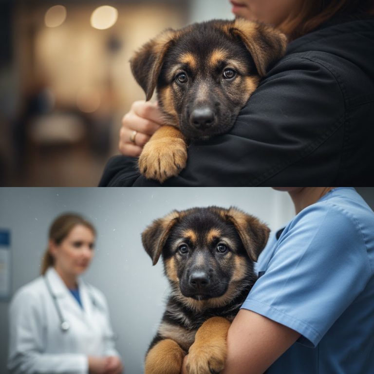 Un cachorro moribundo abraza a su dueño antes de ser sacrificado ¡y el veterinario ve algo extraño!