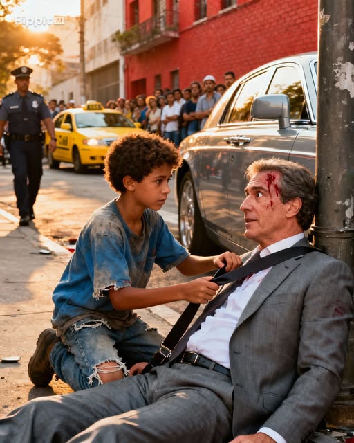 “Un niño huérfano arriesga su propia vida para salvar a un multimillonario — sin imaginar que el hombre que rescató es, en realidad, su padre perdido hace años.”