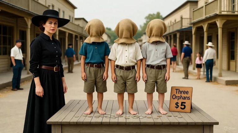 Una viuda solitaria compró 3 huérfanos con sacos en la cabeza y se los llevó cuando uno de ellos…