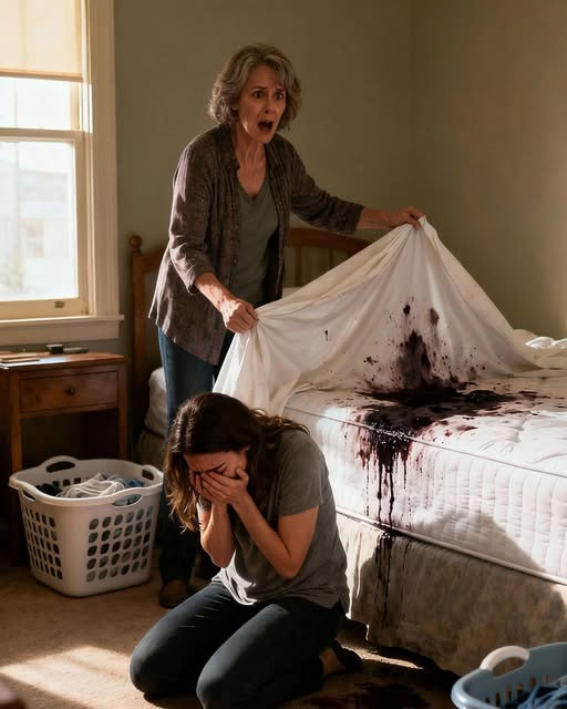 La joven esposa cambiaba las sábanas todos los días, hasta que su suegra levantó la manta y vio la sangre debajo…