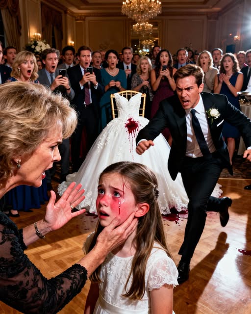 En la boda de mi hermana, la música paró de repente cuando mi madre abofeteó a mi hijita en la cara. “¿¡Por qué derramaste vino sobre el vestido de novia!?”, gritó, su voz resonando por todo el salón. El novio de mi hermana se abalanzó hacia nosotras, con la ira ardiendo en sus ojos. “¡Pagarás por lo que has hecho!”. Mi hija temblaba, las lágrimas corrían por sus mejillas. “¡Yo no lo hice! ¡Por favor, créanme!”, lloraba. Pero nadie lo hizo. Los invitados susurraban, las cámaras destellaban y mi familia me miraba con repugnancia. Entonces, un camarero habló nerviosamente: “Señora… podemos revisar las grabaciones de seguridad”. En ese momento, la mirada engreída de mi madre se desvaneció, y el rostro del novio palideció.