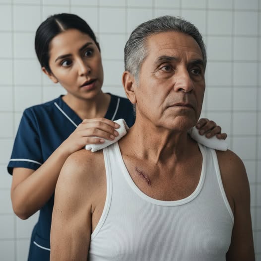 Yo estaba ayudando a mi suegro, que está paralizado, a bañarse. Pero en cuanto le quité la camisa, me quedé paralizada: las palabras de mi esposo antes de irse de viaje resonaron en mi cabeza, y entendí por qué siempre temía que yo entrara en la habitación de su padre.