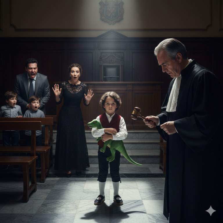 Mi marido solicitó el divorcio. “Eres una madre horrible”, dijo con desdén. “Me voy a llevar a los niños”. El juez parecía convencido, hasta que mi hijo de 6 años dijo: “Señoría, ¿debería decirle por qué papá realmente nos quiere? Ya sabe… ¿el dinero que la abuela dejó a nuestro nombre?”. Mi marido gritó: “¡Cállate!”. El juez golpeó con su mazo. “Agente, lléveselo bajo custodia. — Continúa, cariño, puedes seguir”.