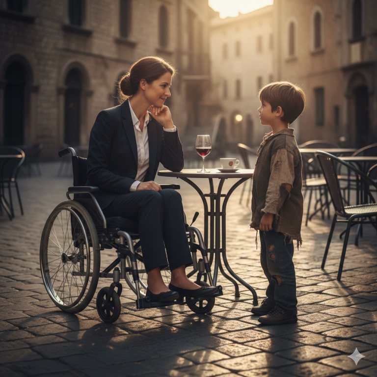 El niño negro pobre le preguntó a la millonaria paralizada: “¿Puedo curarla a cambio de esa comida sobrante?” Ella sonrió – y entonces todo cambió…