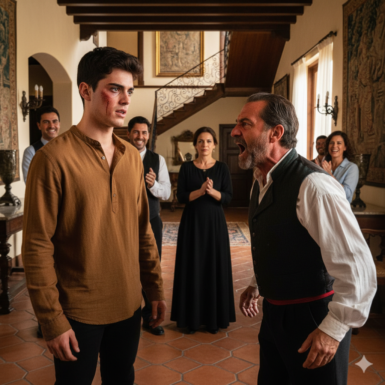 “Estás castigado hasta que te disculpes con tu madrastra”, me gritó mi padre delante de toda la familia. Las risas recorrieron la sala. Me ardía la cara, pero solo dije: “Está bien”. A la mañana siguiente, me dijo con desdén: “¿Por fin aprendiste cuál es tu lugar?”. Entonces vio mi habitación: vacía. Momentos después, la abogada de la familia entró corriendo, temblando mientras preguntaba: “Señor, ¿qué ha hecho?”.