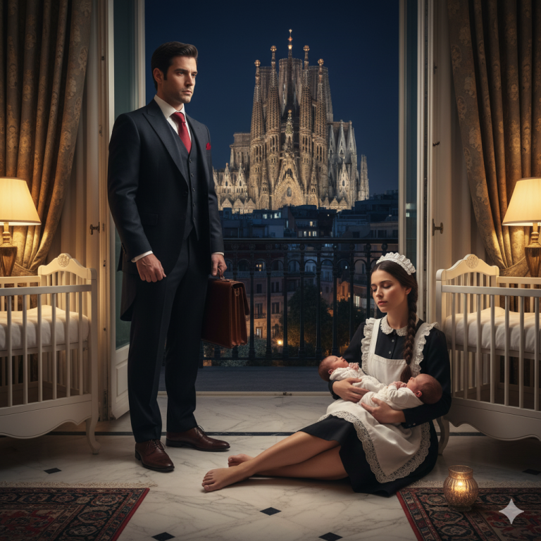 Un multimillonario regresa a casa y encuentra a su sirvienta negra dormida en el suelo con sus dos gemelos de un año, y el final es desgarrador…