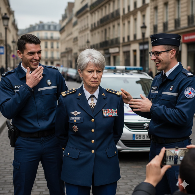 Deux policiers ont ri et l’ont arrêtée pour « usurpation d’identité générale » sur un parking — puis son téléphone secret s’est connecté directement au Pentagone et leurs carrières se sont terminées en quelques minutes