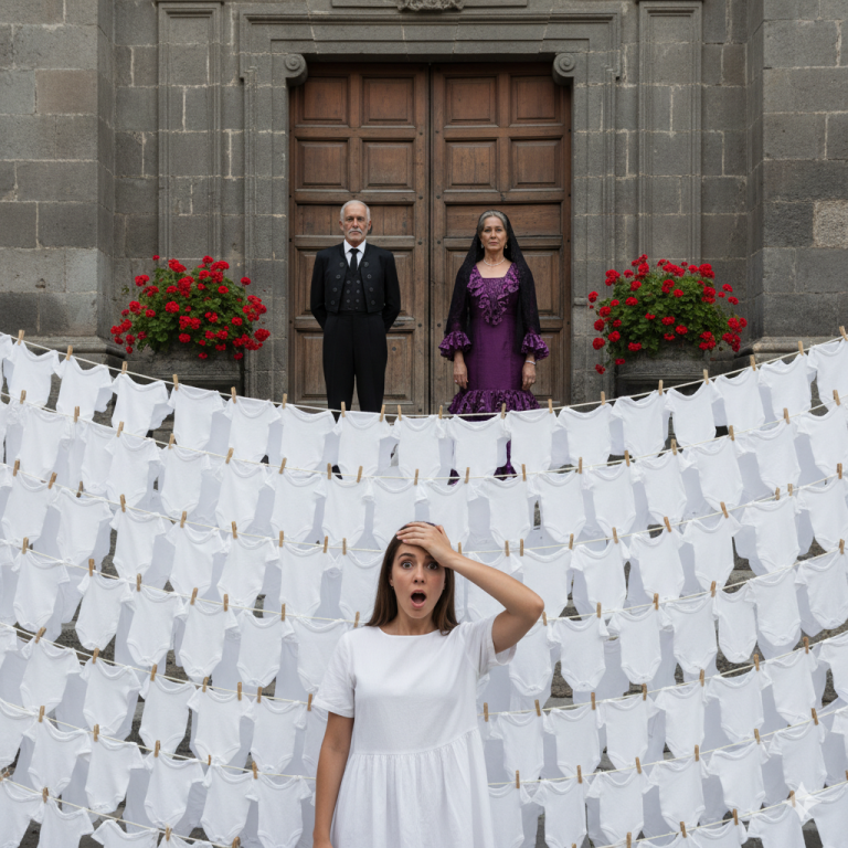 Mi esposo se fue a un viaje de negocios, pero cuando visité a mis suegros, me quedé en shock al ver pañales de bebé colgados por todo el patio