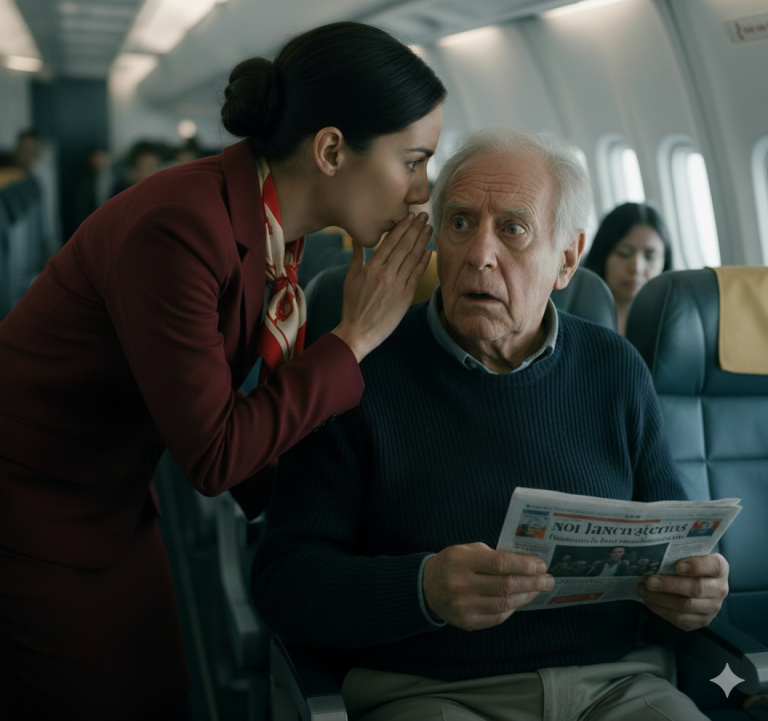 “¡Finge que estás enfermo y SAL DEL AVIÓN!” — me susurró la azafata al subir… y MINUTOS DESPUÉS entendí por qué