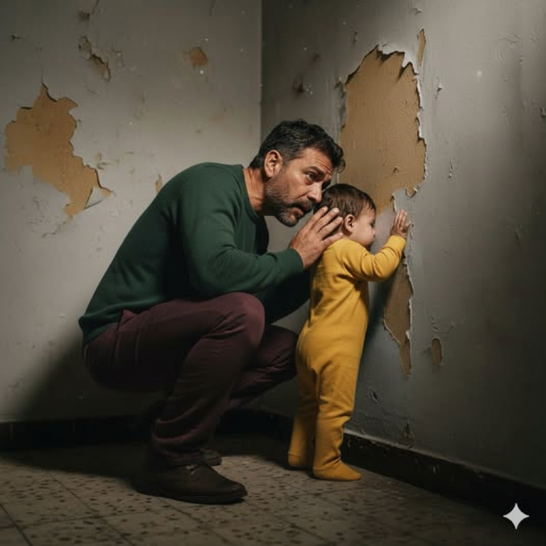 Un padre descubre que su hijo de un año se queda continuamente frente a la pared y se sorprende al escuchar tres palabras