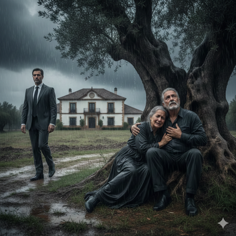 El multimillonario regresó a casa sin previo aviso — y encontró a sus padres bajo la lluvia, siendo desalojados. Y lo hizo después… Nadie lo ha olvidado nunca.