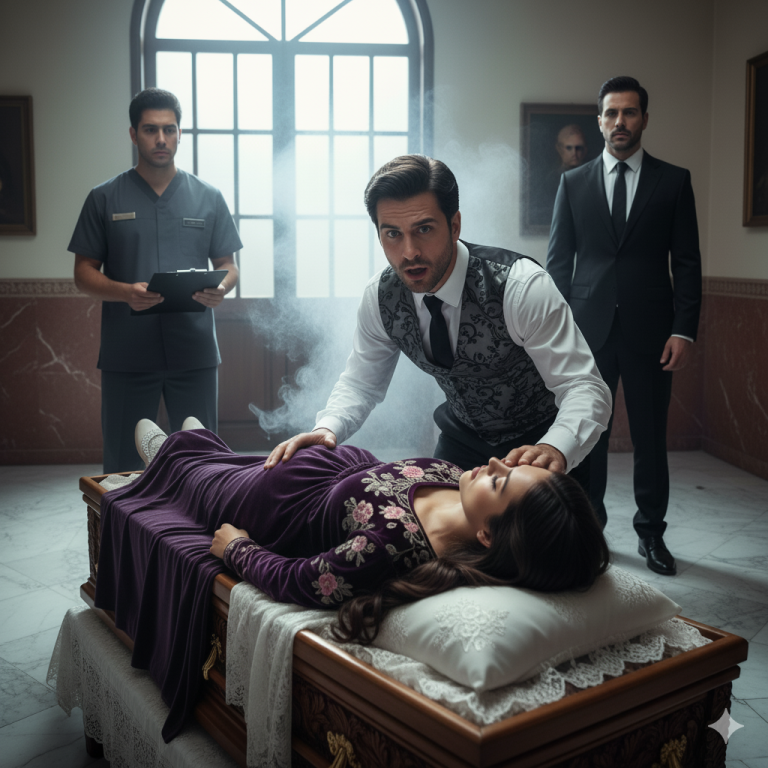 Cuando comenzó la cremación, abrió el ataúd para un último adiós, luego vio cómo se movía el vientre de su difunta esposa. Detuvo todo. Se llamó a los médicos y a la policía, y la verdad dejó la sala en silencio.