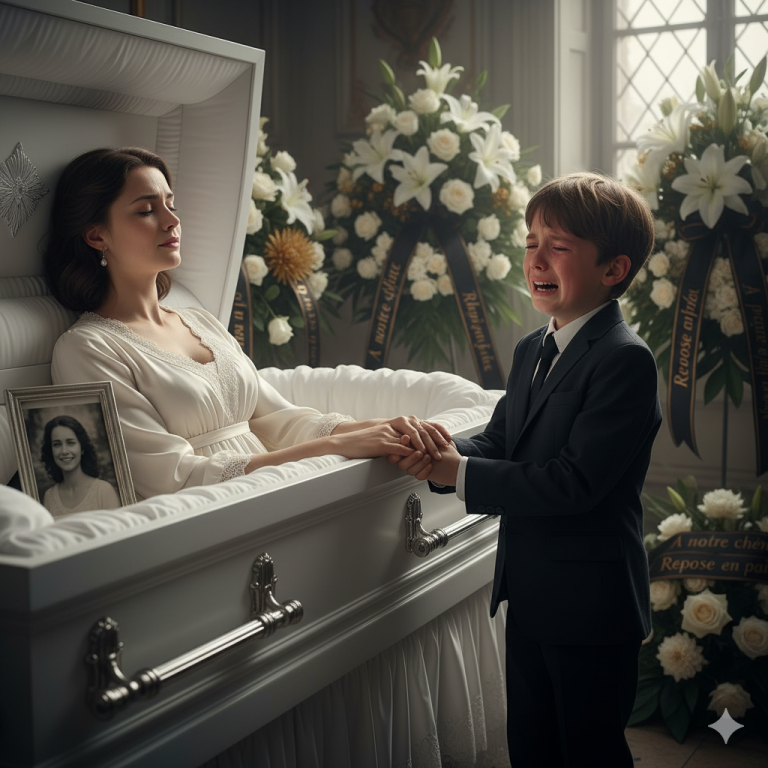 Une mère s’est noyée et a été ramenée à la maison pour être enterrée – mais alors qu’ils fermaient le cercueil, son enfant de 5 ans a soudainement crié : « Maman a dit que ce n’était pas elle ! »