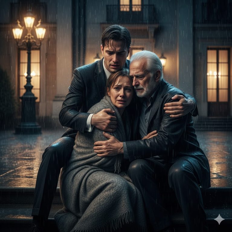 Millonario llega de sorpresa a la casa que les regaló a sus padres y los encuentra viviendo en la calle, bajo la lluvia