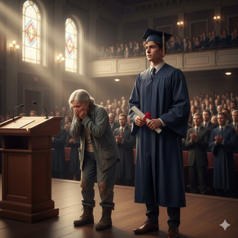 “Se burlaron de mí porque soy hijo de una vendedora ambulante — pero en la graduación, solo dije una frase… y todos lloraron.”
