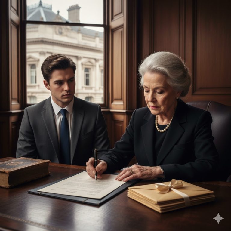 « Ahora que tu esposo ha fallecido, ¡llora, haz tus maletas y no regreses nunca! » me lanzó mi nuera durante la cena. Mi hijo se limitó a sonreír y asentir. Me fui sin decir una palabra. Al día siguiente, fui al banco y…