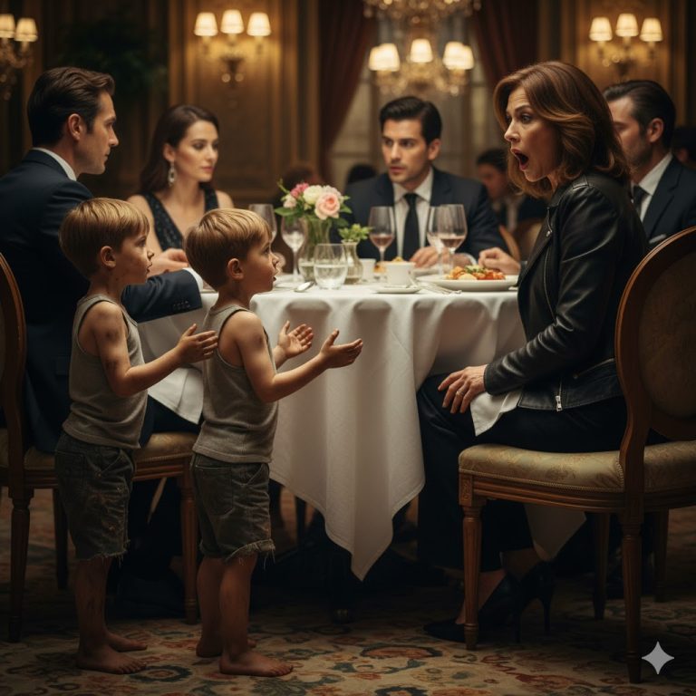 Deux jumeaux sans-abri s’approchèrent de la table d’une millionnaire et lui demandèrent : « Madame, pourrions-nous avoir un peu de vos restes ? » La millionnaire leva les yeux et fut stupéfaite : les garçons ressemblaient trait pour trait aux deux fils qu’elle recherchait depuis leur disparition…