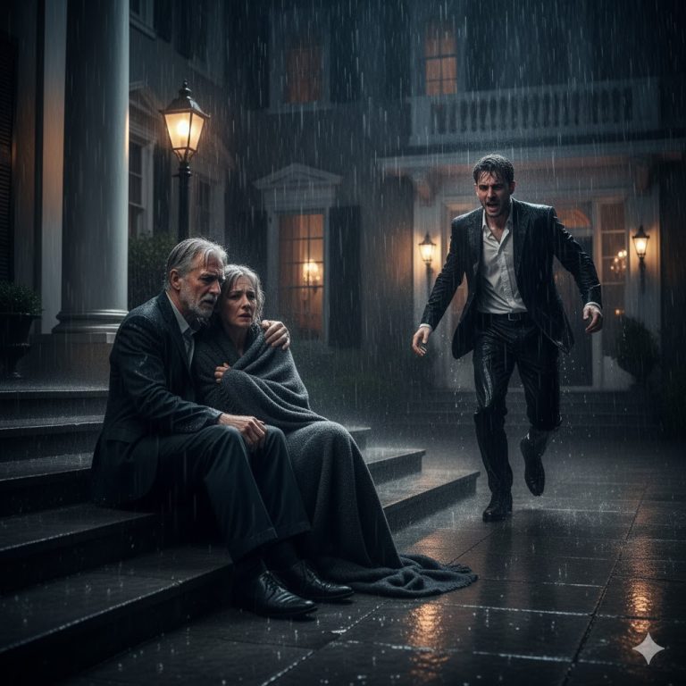 Millonario llega de sorpresa a la casa que les regaló a sus padres y los encuentra viviendo en la calle, bajo la lluvia