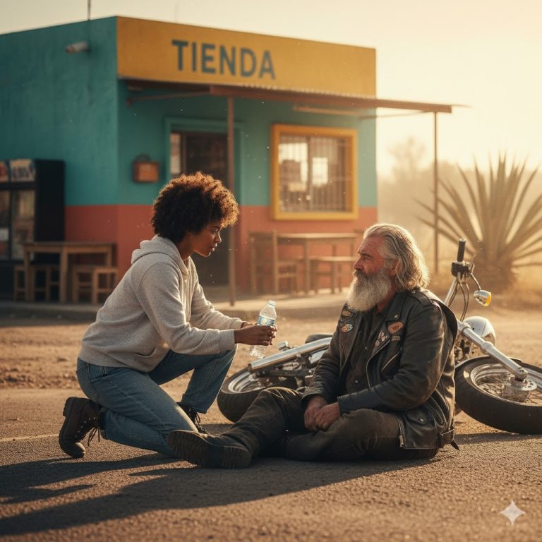 Una joven mujer negra gasta sus últimos ocho dólares para ayudar a un miembro de los Hell’s Angels — al día siguiente, cien motociclistas le hacen un regalo que le cambia la vida.